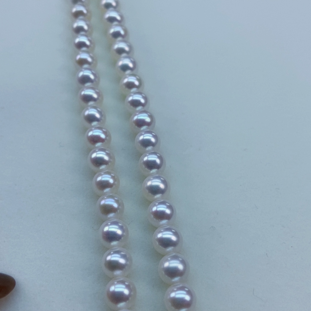 银S925镶嵌淡水珍珠6/7极强光炫彩正圆毕业