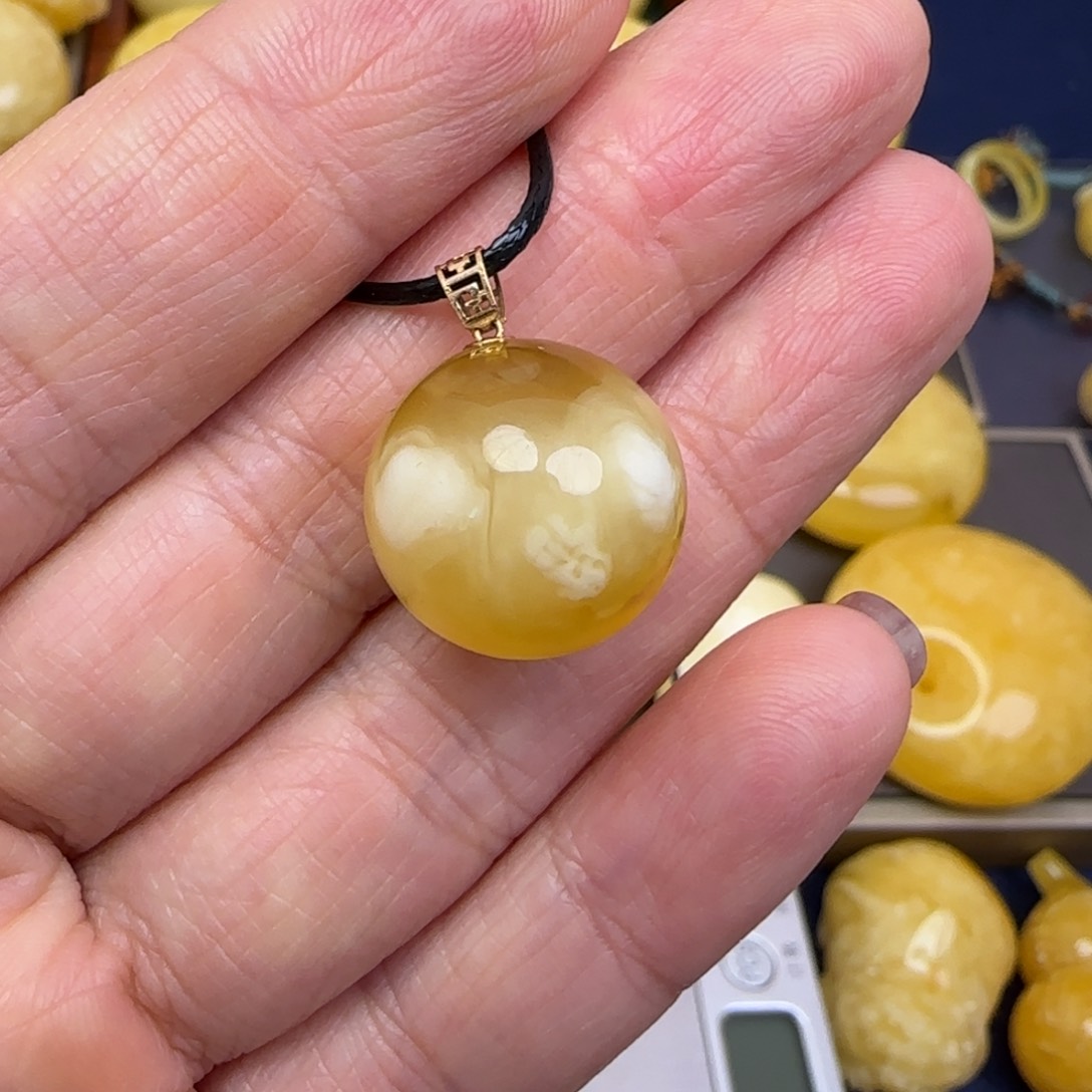 蜜蜡颈饰未镶嵌天然蜜蜡