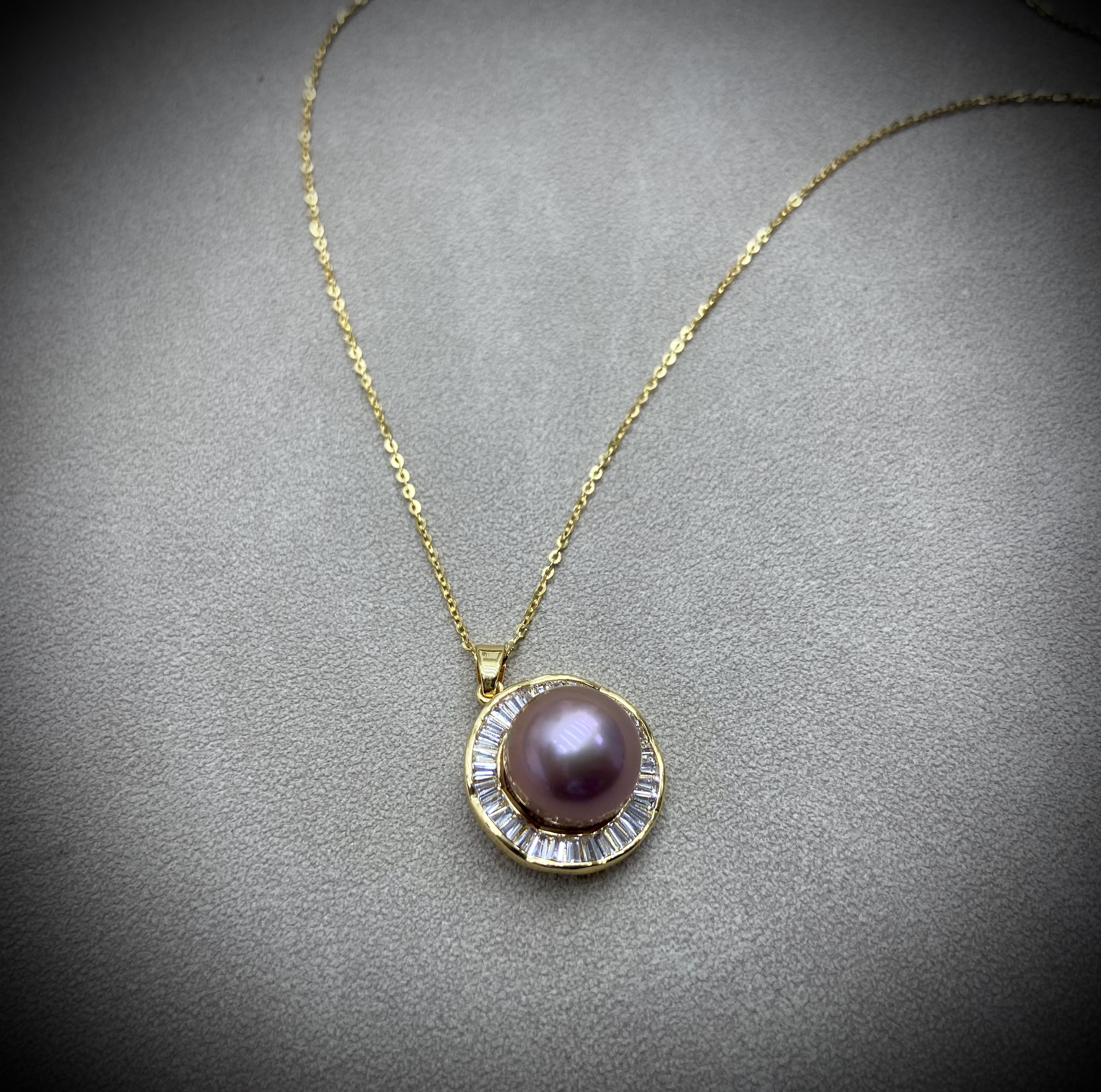 【海洋●福利专属】淡水紫龙珠珍珠金镶逸韵时尚款 12mm左右  255