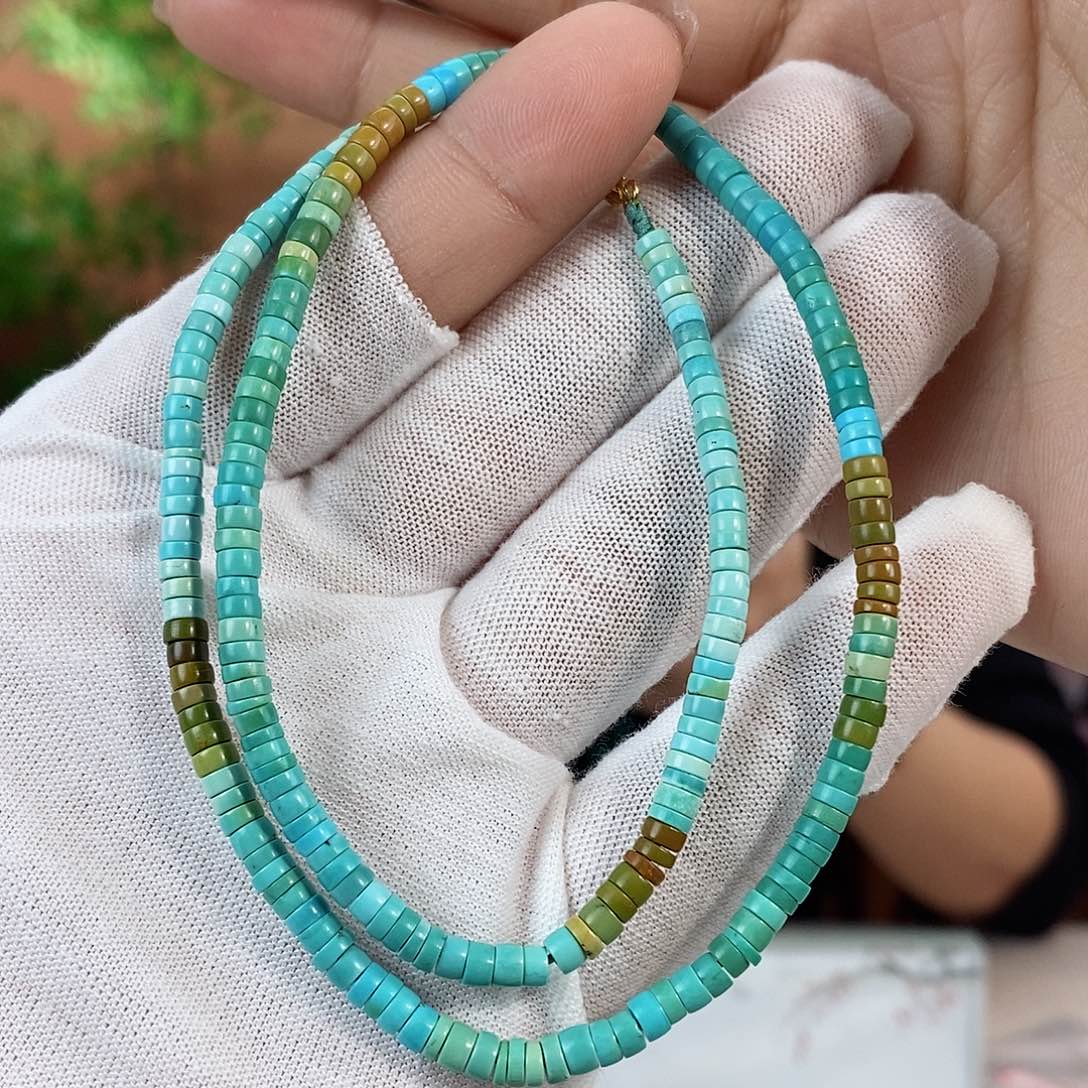 绿松石珠宝奇石18K金镶嵌