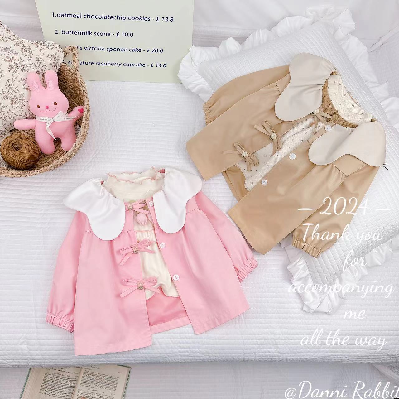 春秋新品甜美时尚休闲风蝴蝶结女童汉服风衣 D-P885