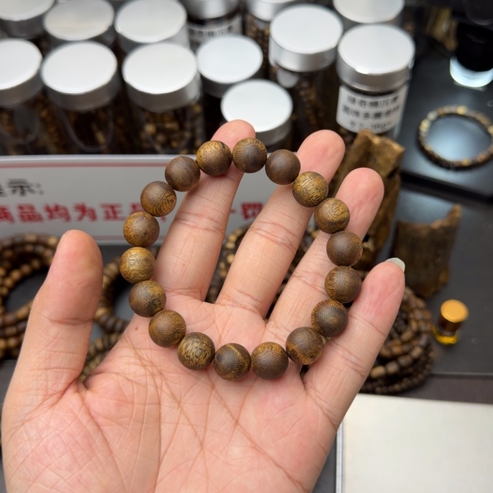 沉香沉香枕奇楠沉香圆珠单圈卡1.2-12克