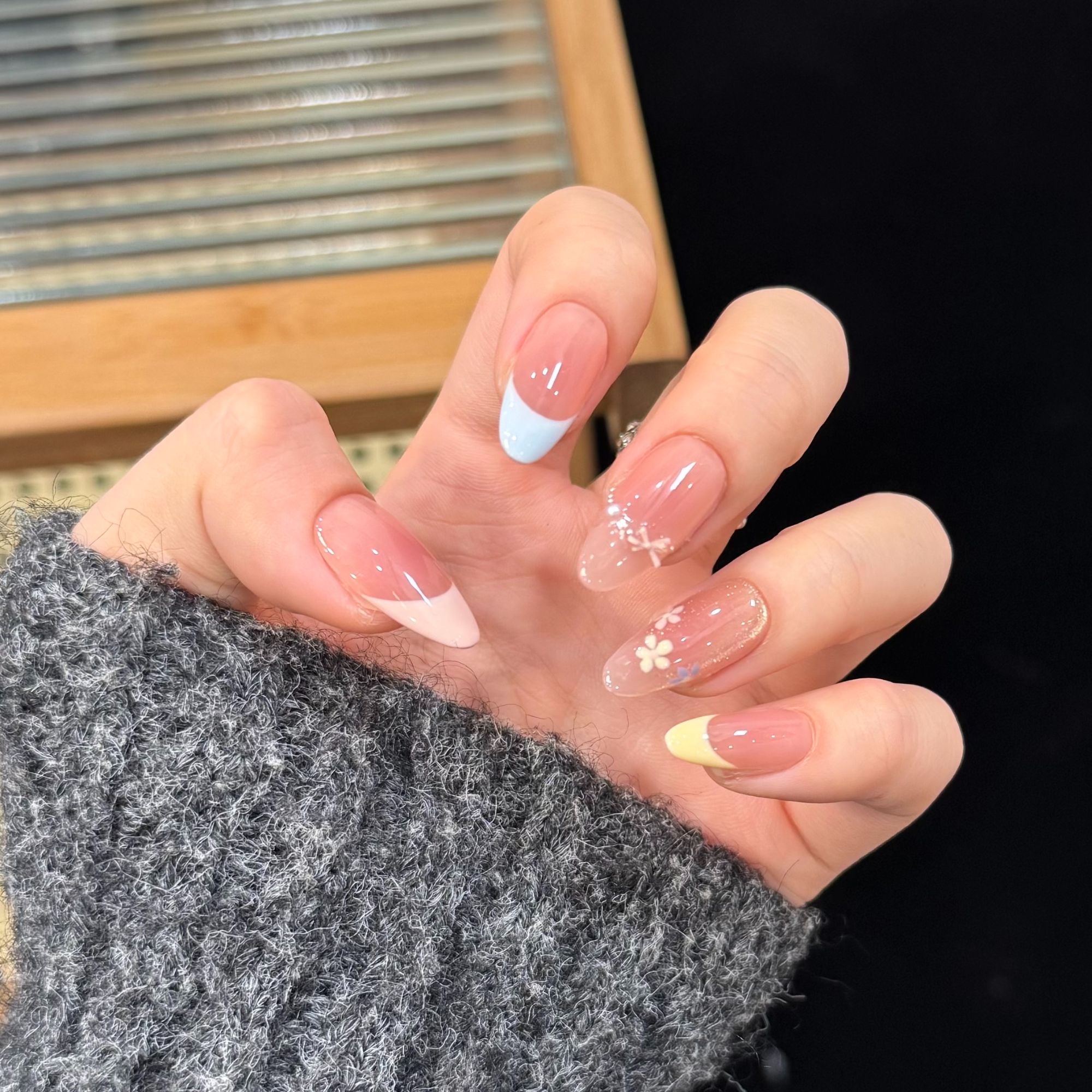 【彩色逸境】珊瑚纪显白温柔法式猫眼渐变纯手工穿戴甲