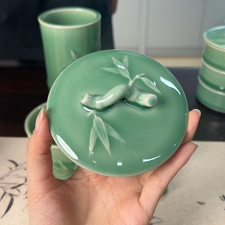 龙泉云间青瓷小米茶器