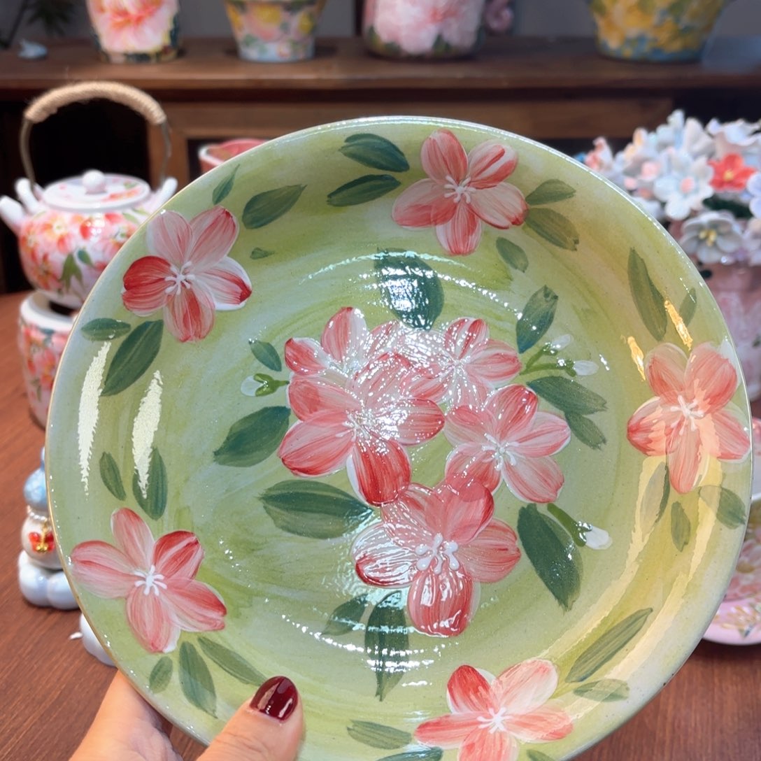 瓷片景德镇手绘高温釉下彩陶瓷茶具