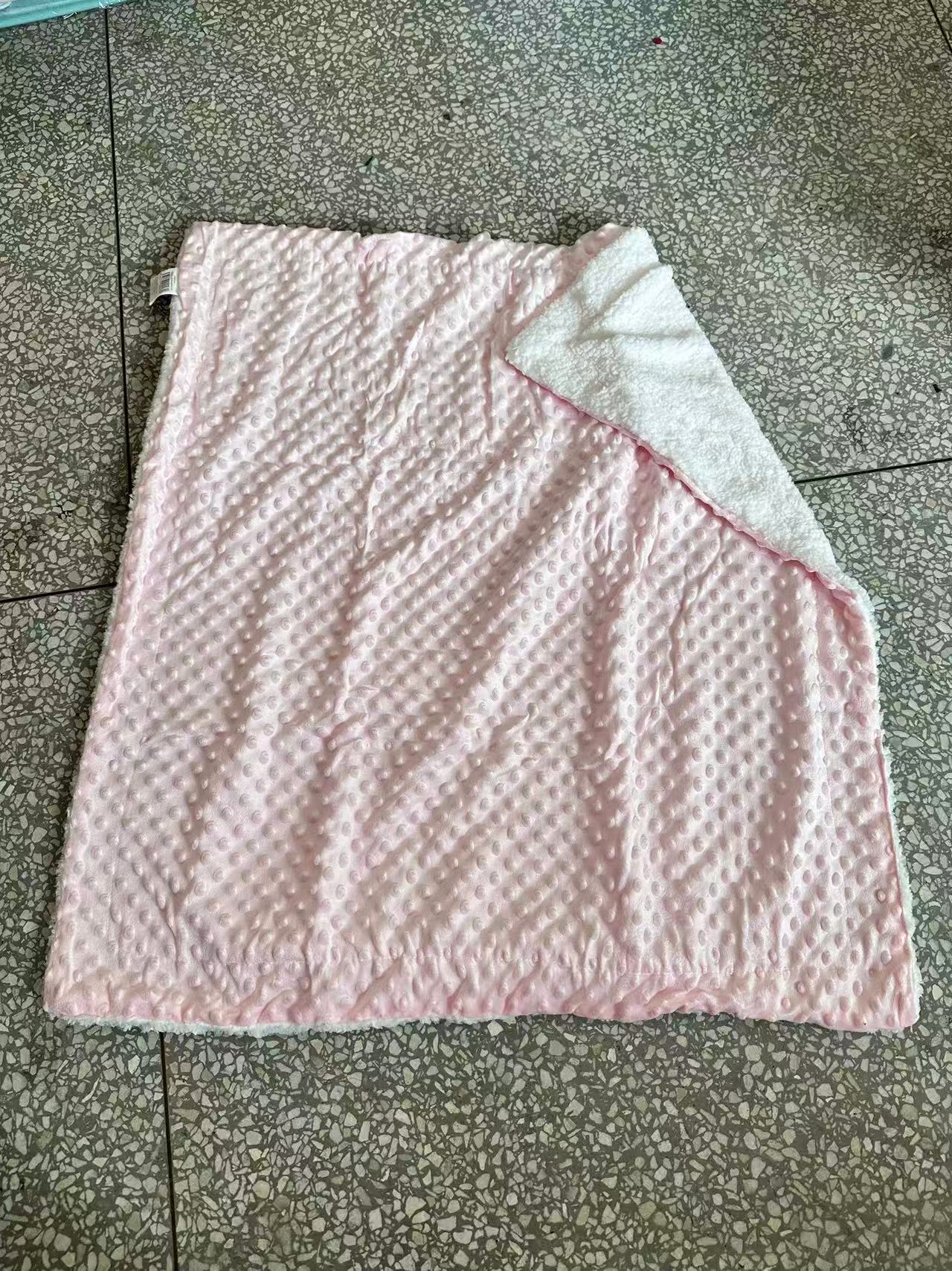 《兵哥外贸》3楼80×90粉色一面豆豆绒包被 发一个