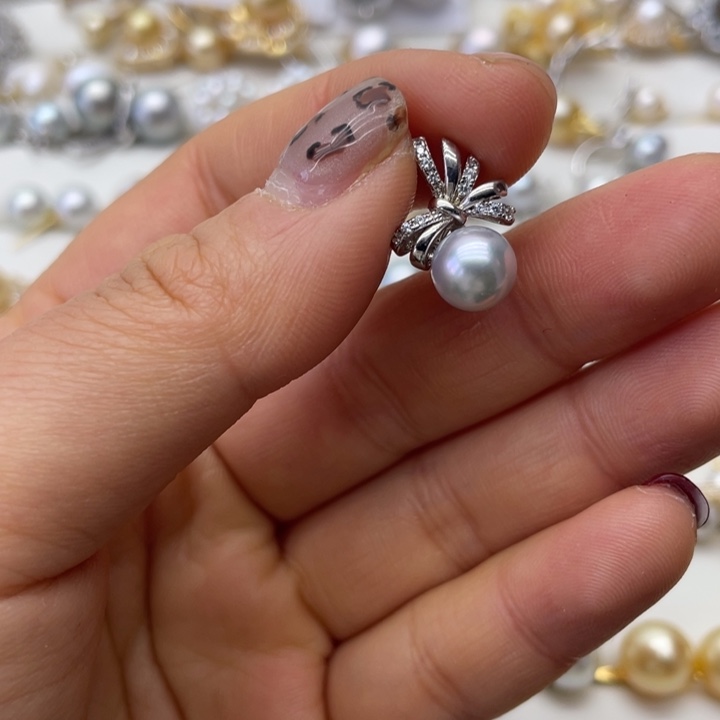 海水珍珠吊坠(不含链)银S925镶嵌