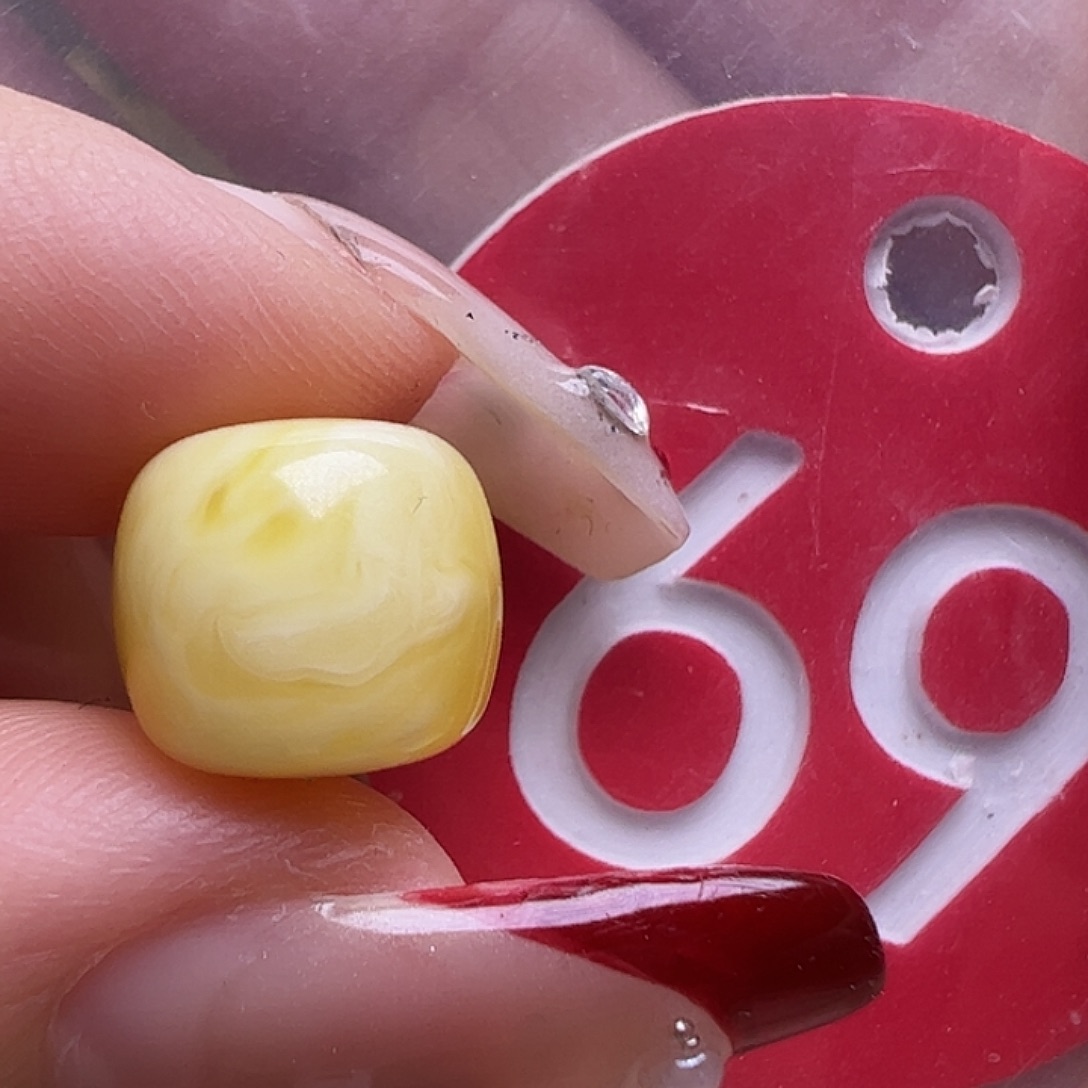 蜜蜡未镶嵌珠宝奇石微花粉10.2mm白蜡老型