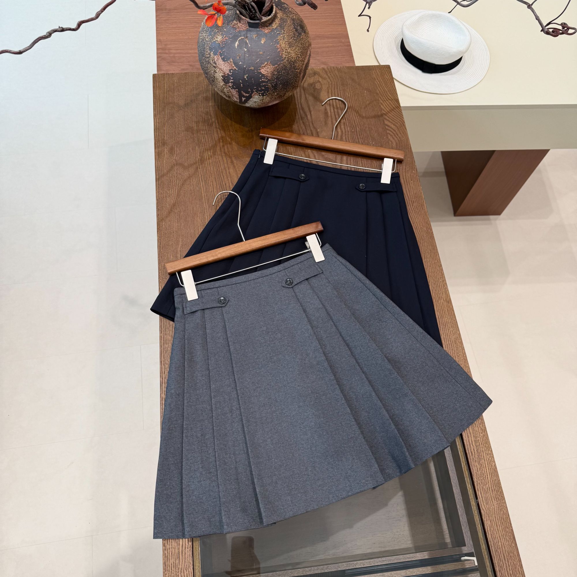 短裙高腰半身裙时尚不褪色成人百褶裙A字裙百搭半裙L010