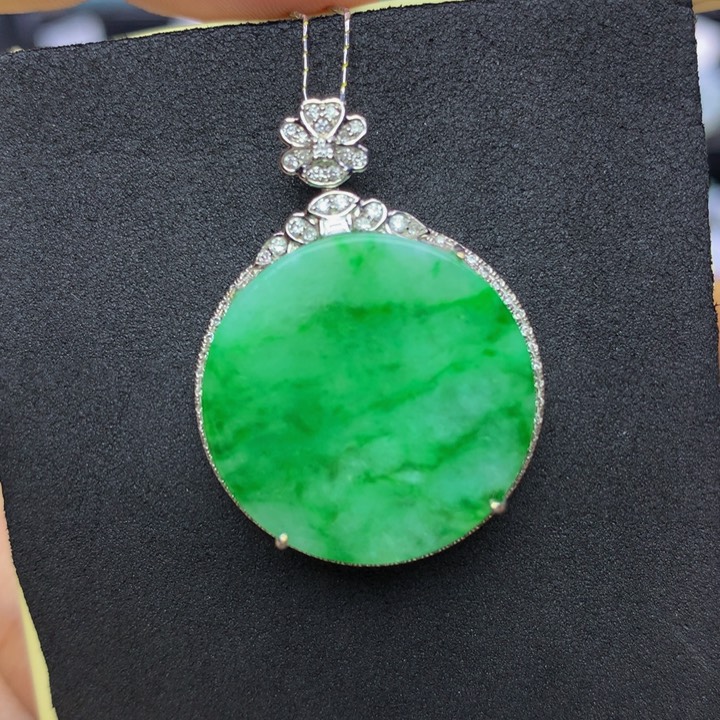 翡翠手链18K金镶嵌翡翠