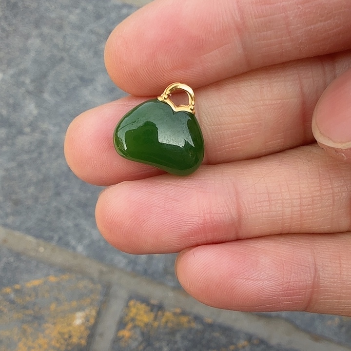 和田玉（碧玉）18K金镶嵌颈饰