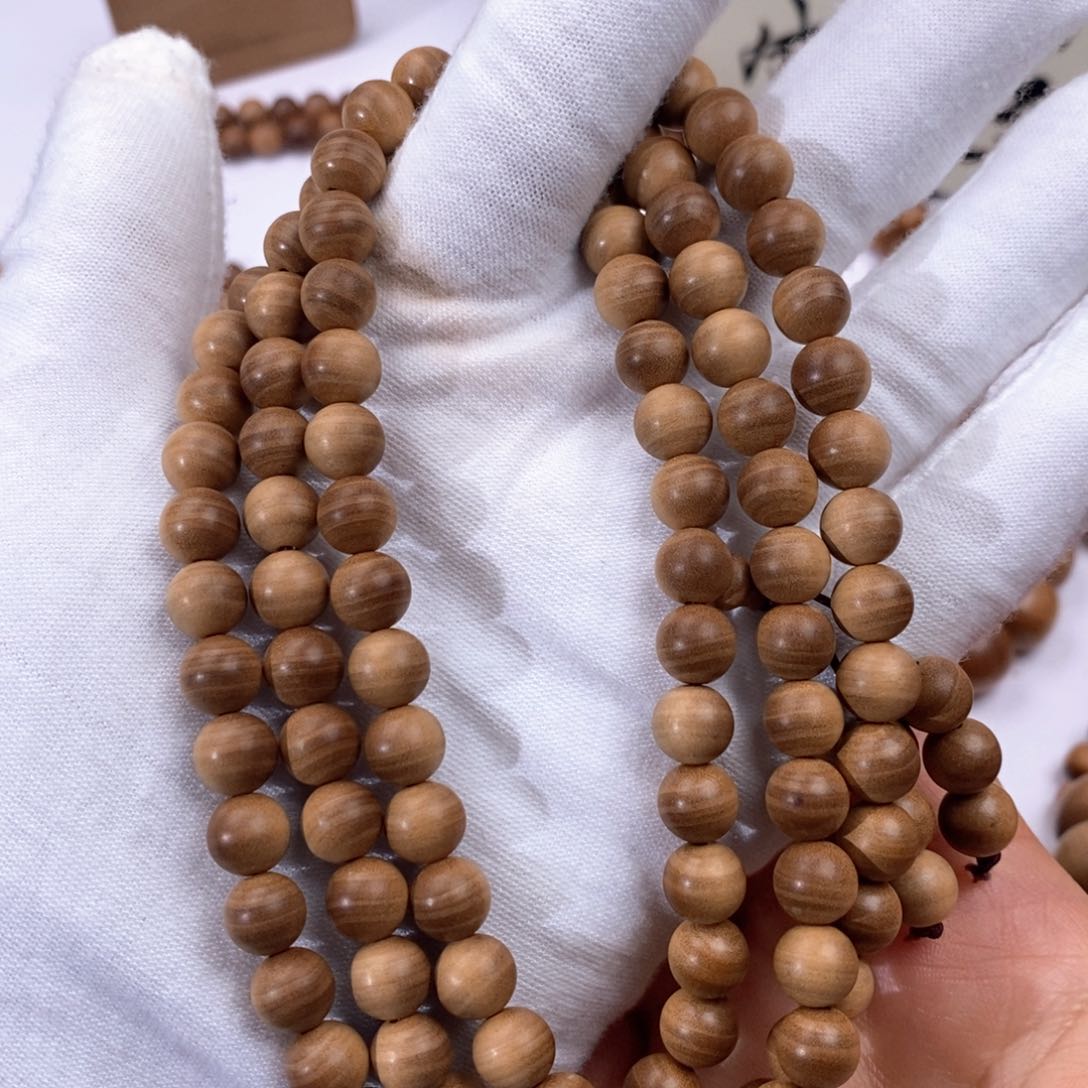 檀香木手串/手链横纹黑肉老料0.8*108特价