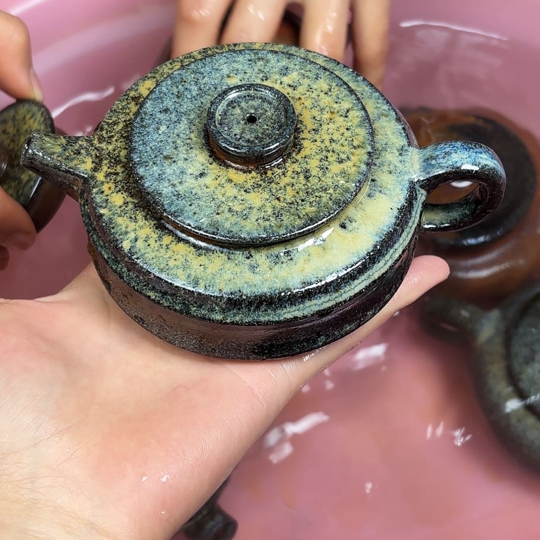 壶柴烧紫砂周盘壶