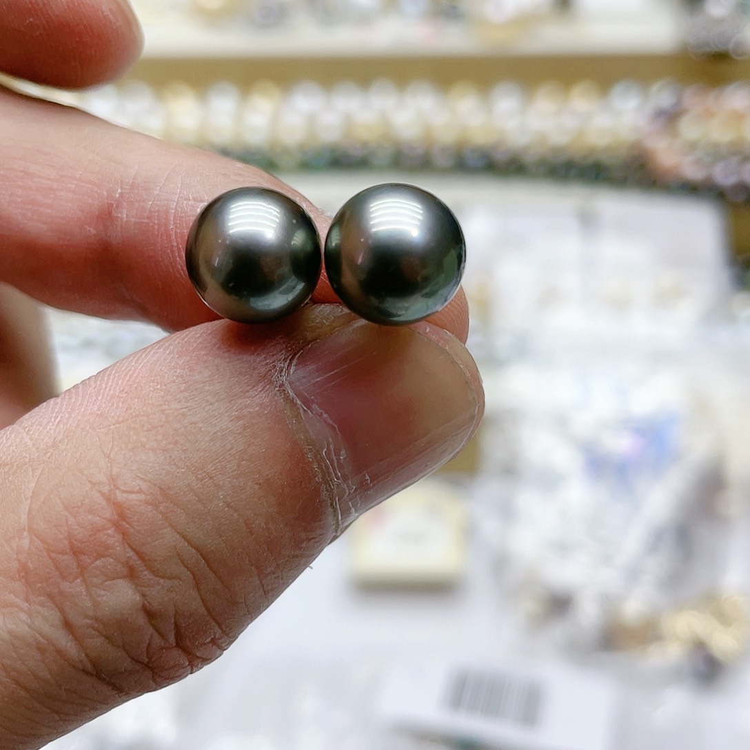 海水珍珠耳饰银S925镶嵌