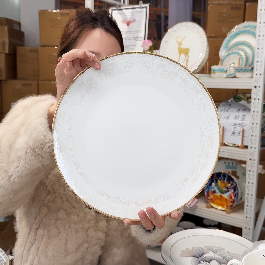 骨瓷高骨12英寸平盘30.5cm一个