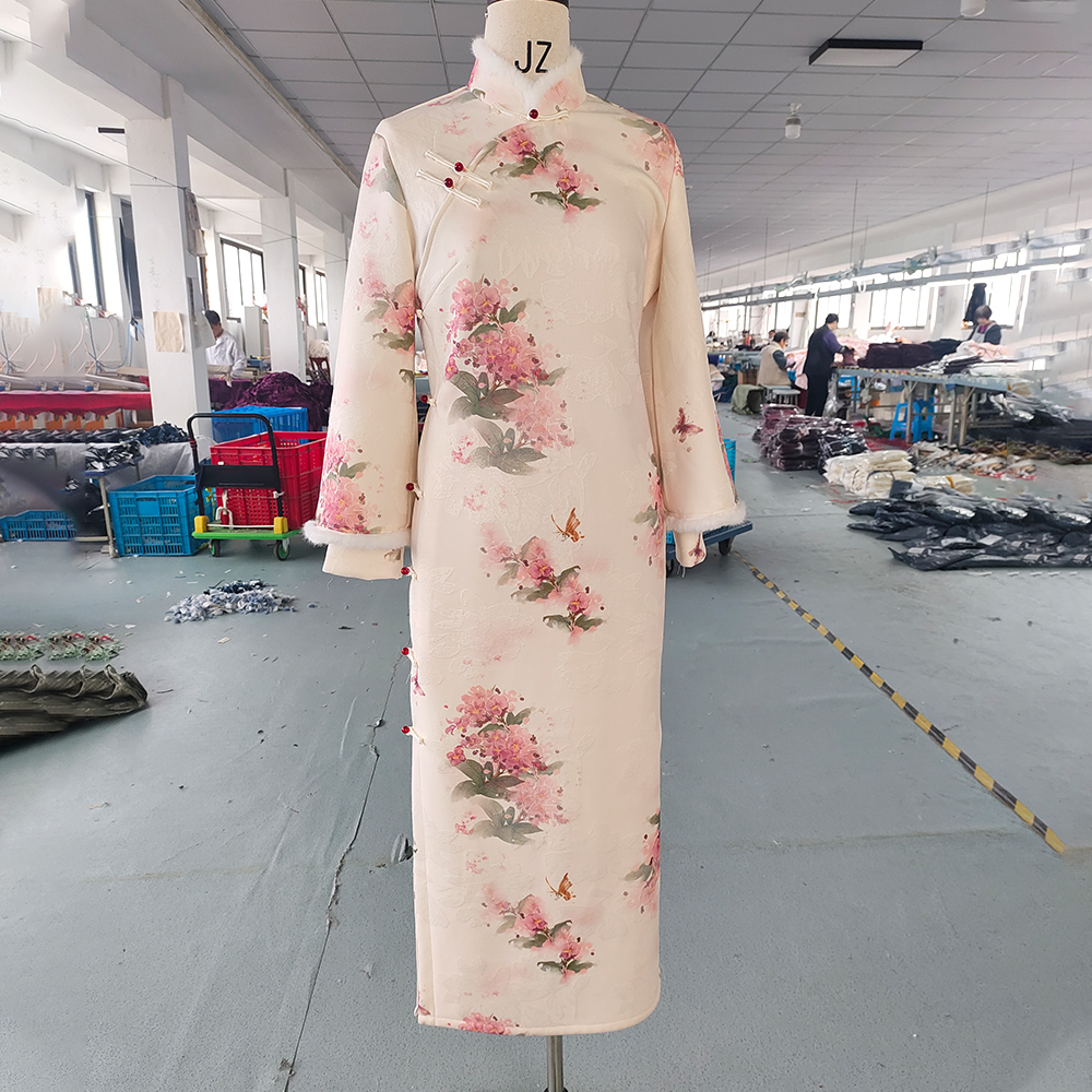 秋冬旗袍常规袖长袖印花中国风常规款蕾丝82