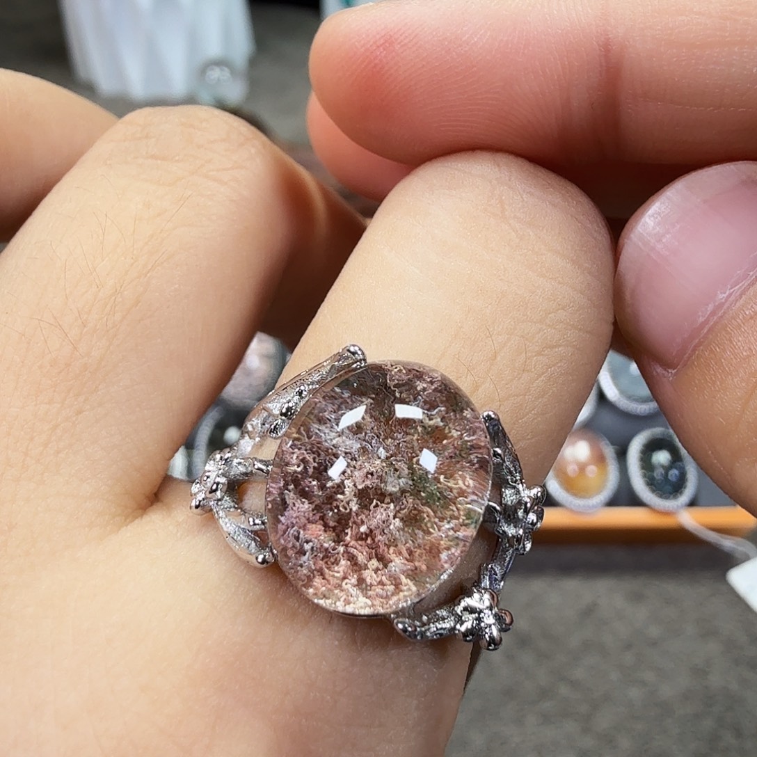 银S925镶嵌戒指水晶