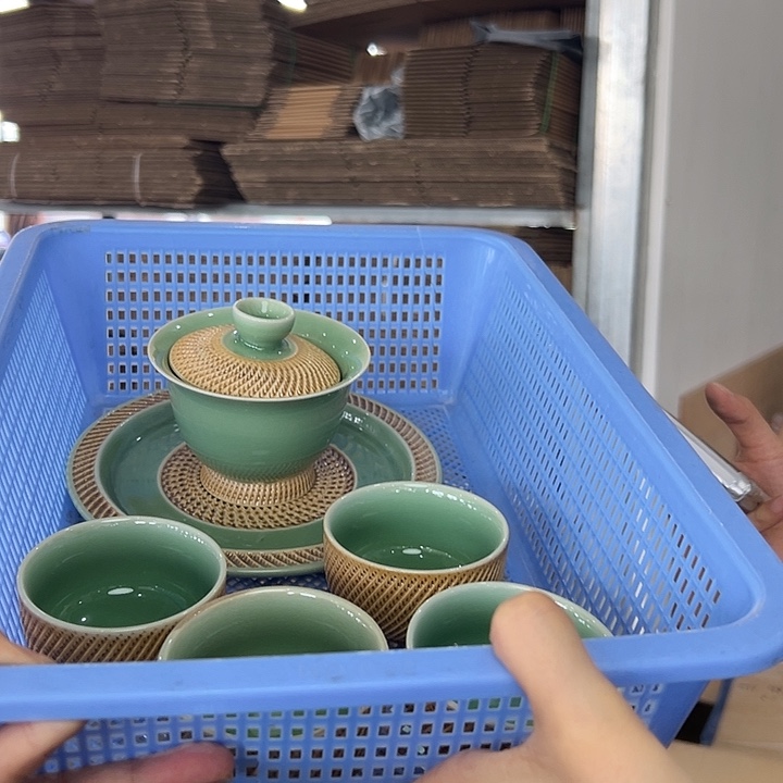 龙泉云间青瓷小米茶器