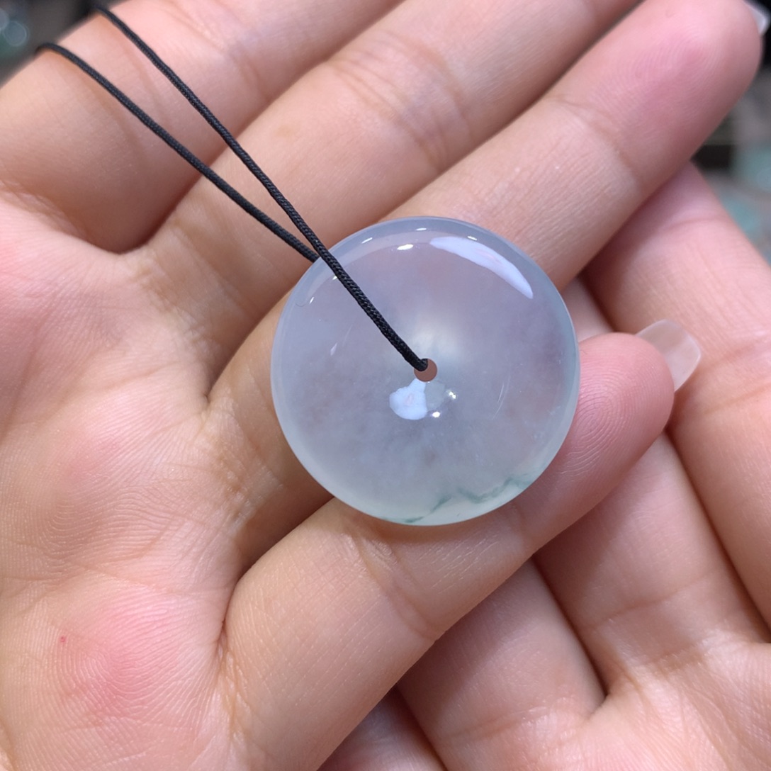 翡翠未镶嵌颈饰平安扣24.2*6