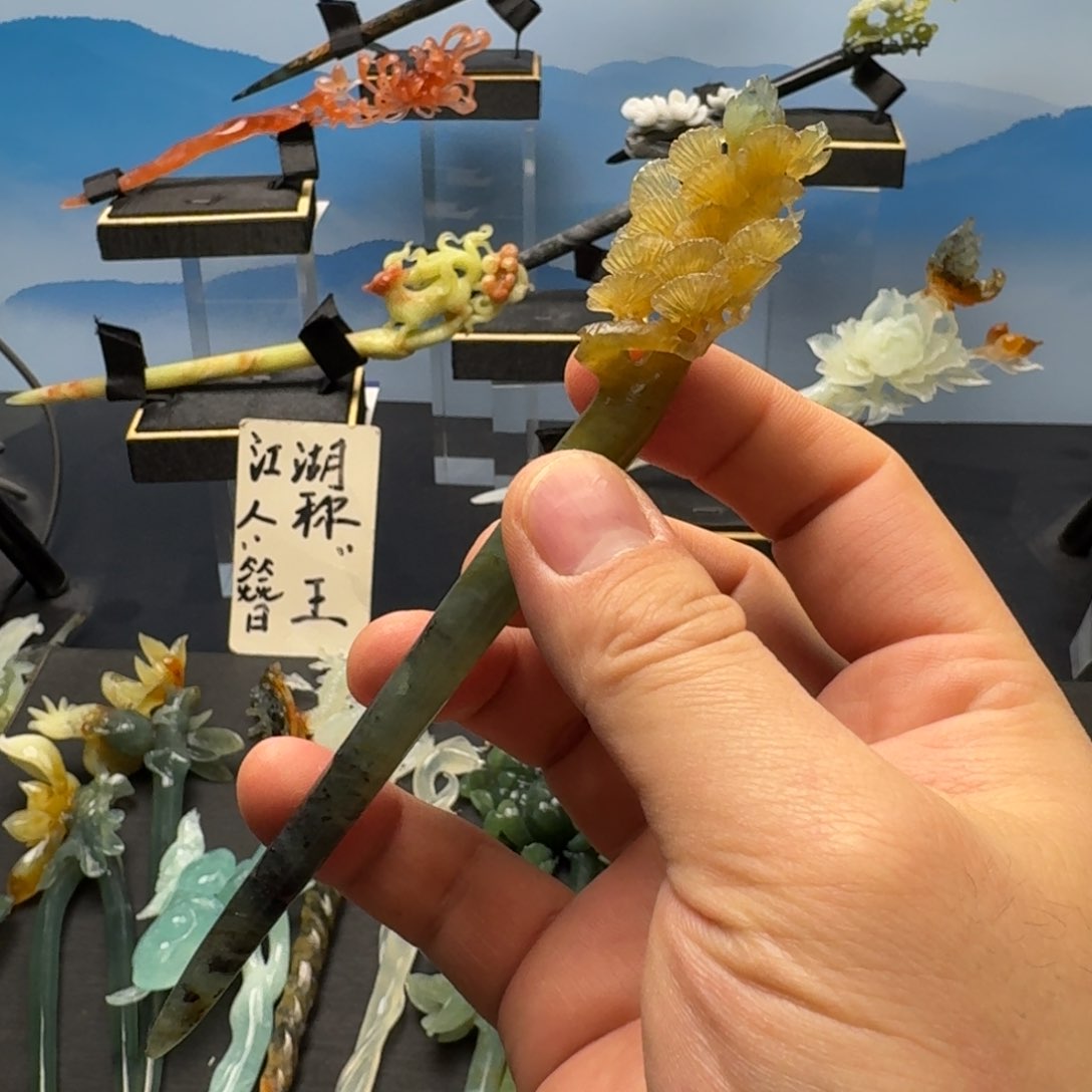 岫玉发饰未镶嵌明君玉簪贼拉好看