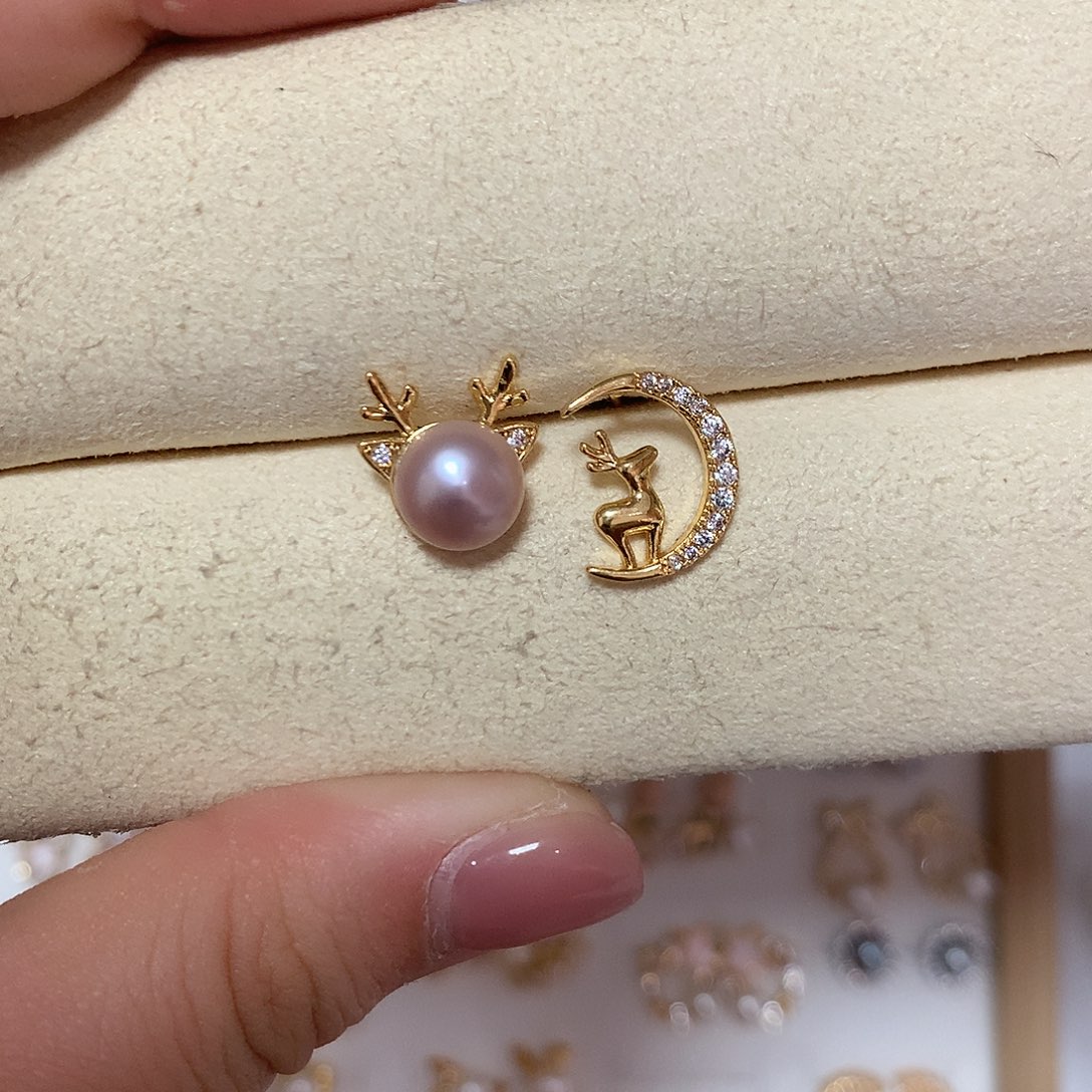 淡水珍珠耳饰合金大*?