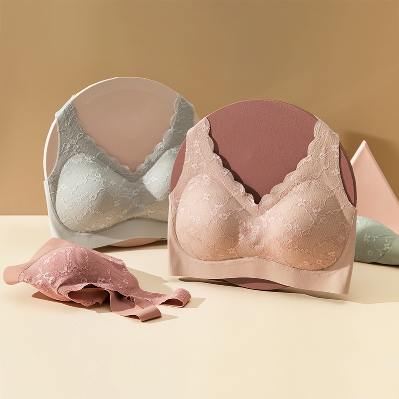 【杭州夏妹】616  波纹蕾丝加宽防滑文胸