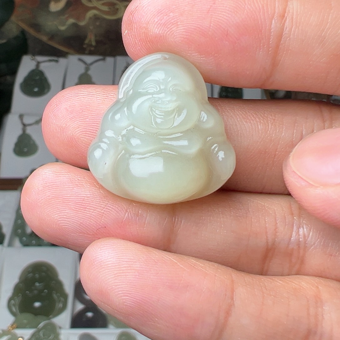 和田玉吊坠(不含链)未镶嵌25mm特价佛公微瑕疵款考虑好