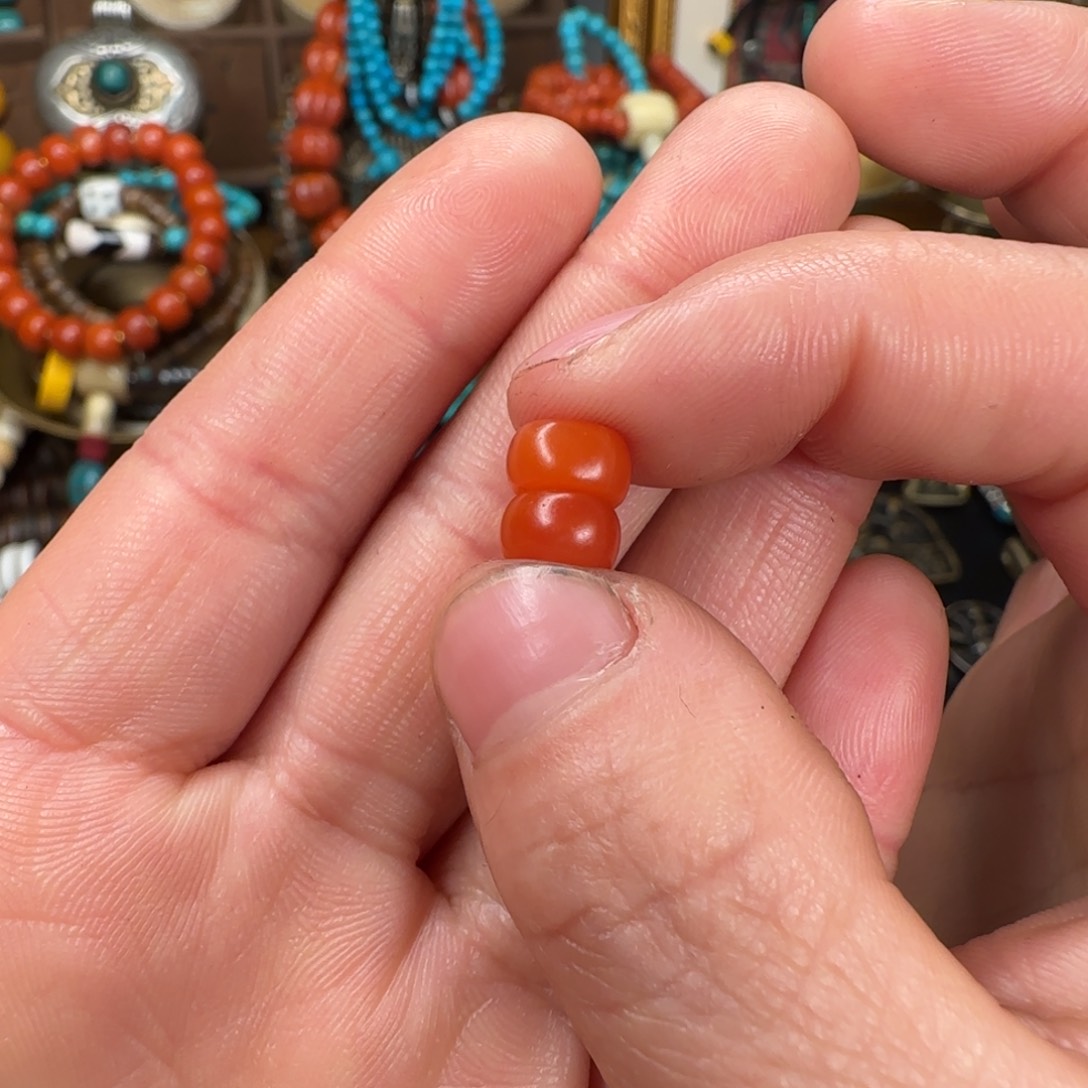 M****g一对漂亮的南南红珠子0.7