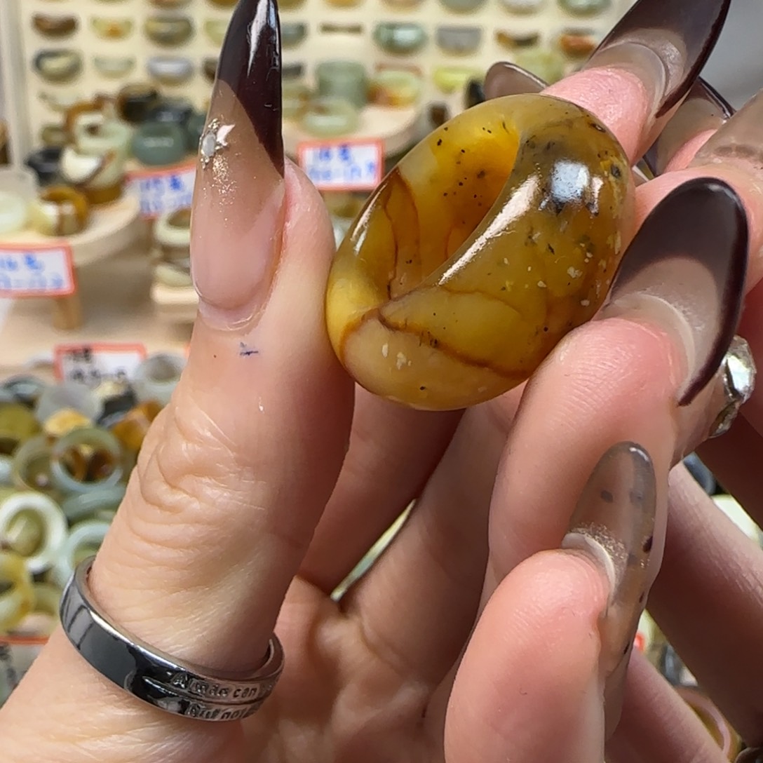 岫玉岫玉戒指内径17.2未镶嵌