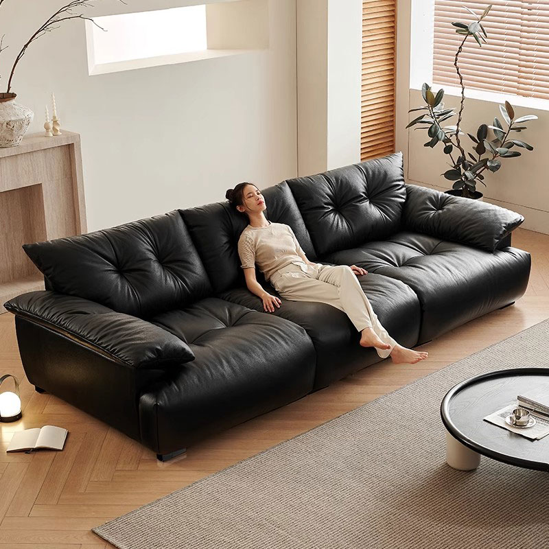 花苞沙发客厅大坐深功能沙发客厅真皮沙发调节可移动靠背小户型