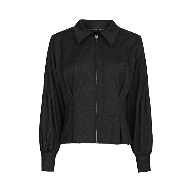 圣迪奥气质高端优雅时尚拉链设计感长袖春季衬衫S241Z2210