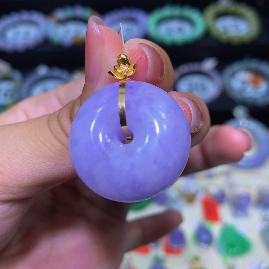 *****翡翠18K金镶嵌手链翡翠