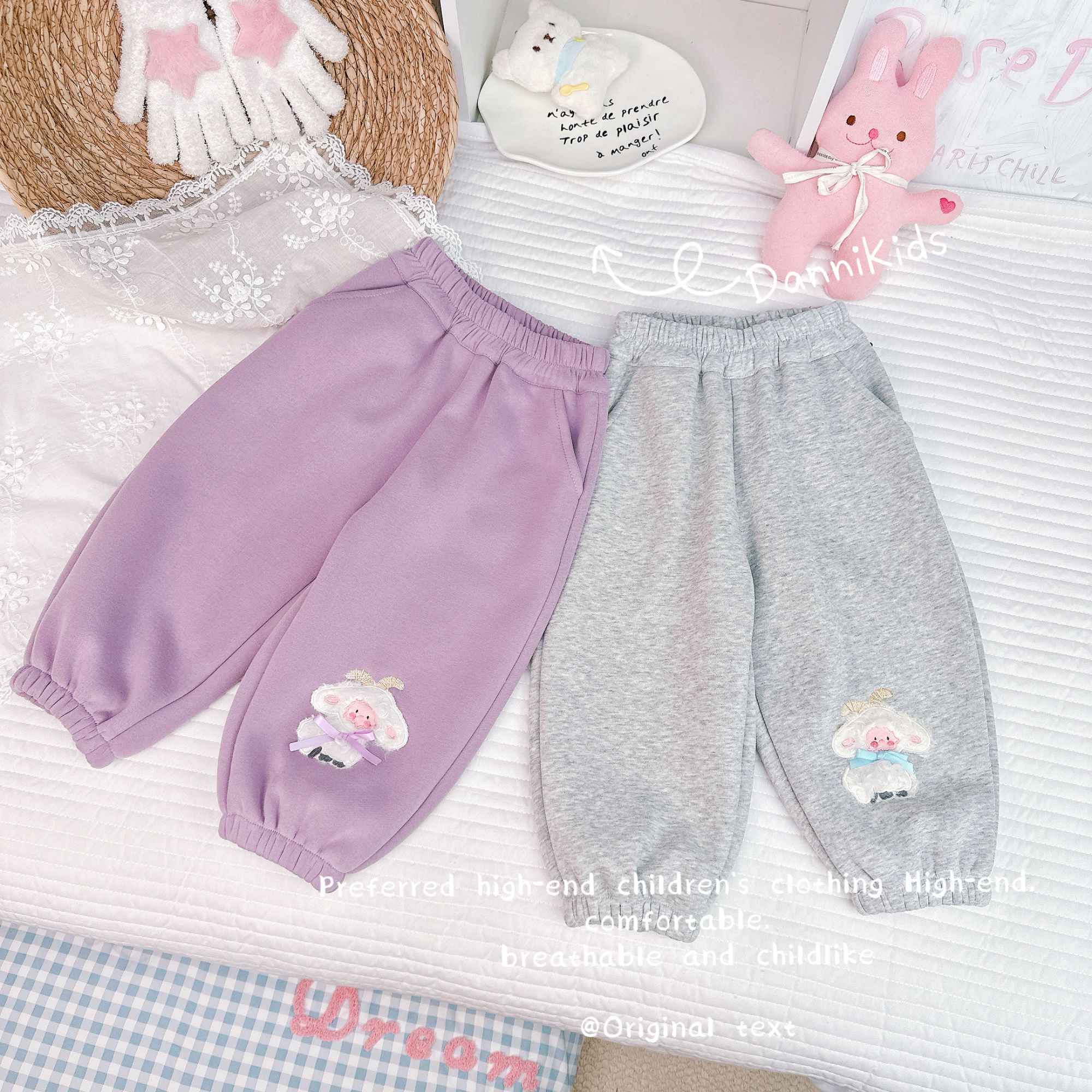 「Dannirabbit」【萌小羊】冬款&女童休闲百搭加绒汉服卫裤【G-5362】