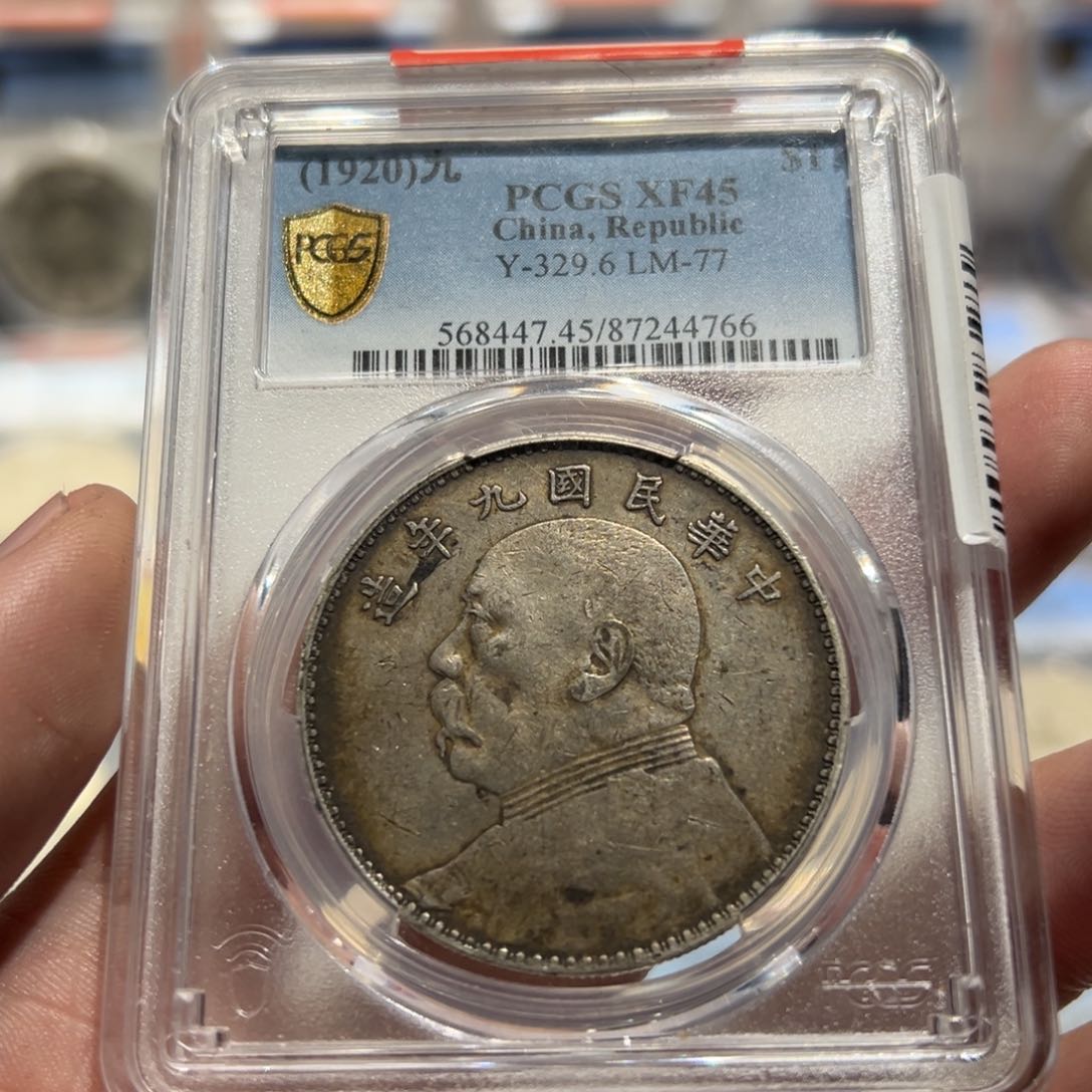 银pcgs评级XF45九年大头银币4766