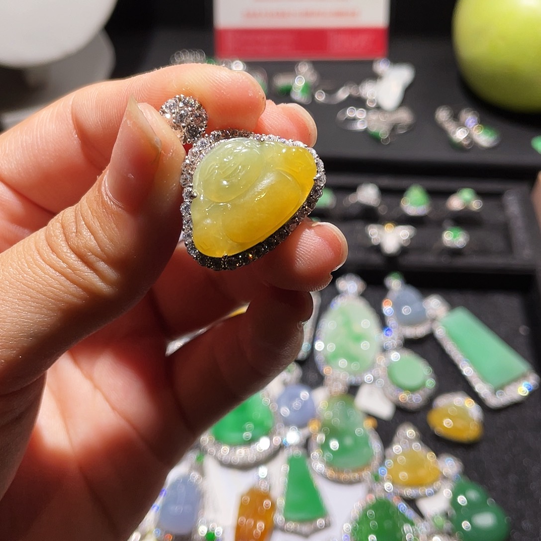 翡翠银S925镶嵌颈饰