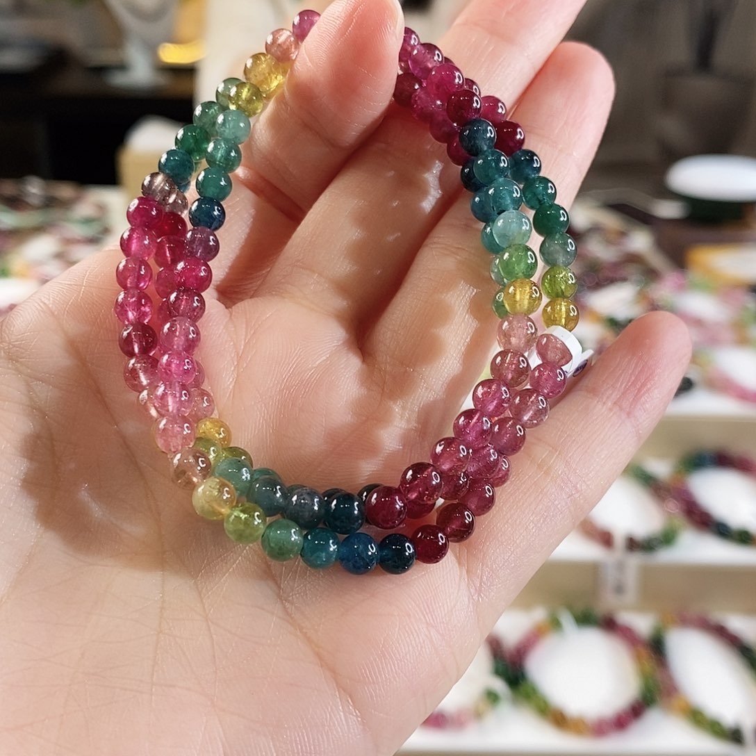 手串未镶嵌碧玺G2353三圈颜色微差