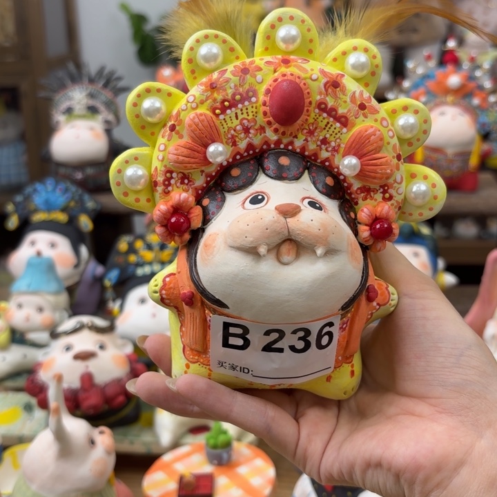 摆件手捏陶艺摆件