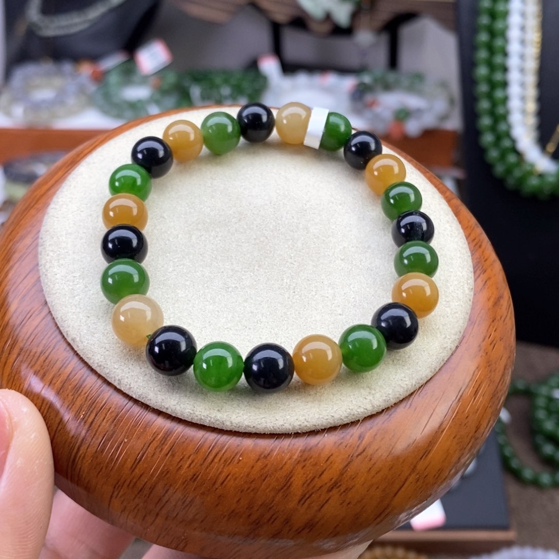 和田玉手串未镶嵌多宝卡8