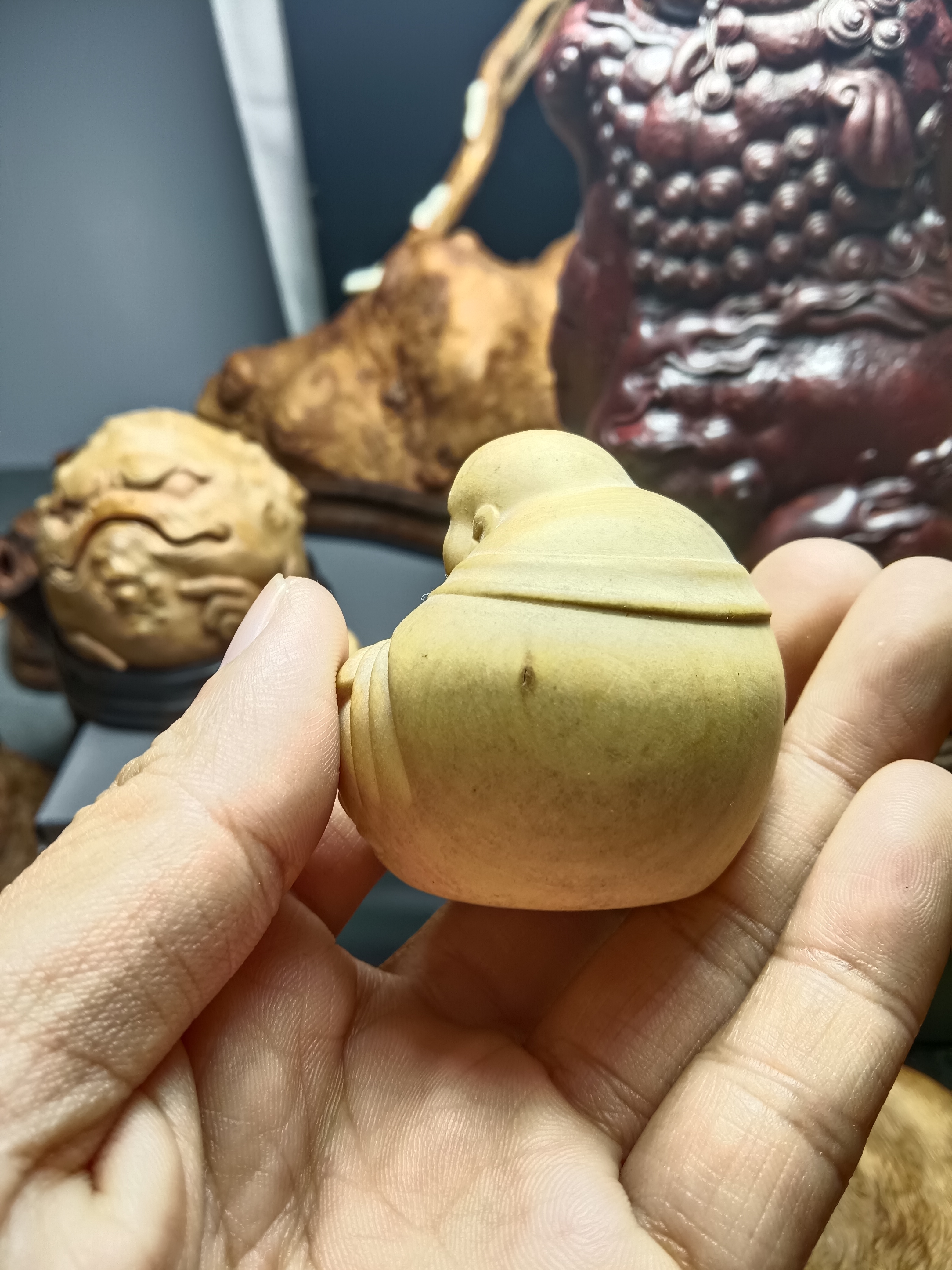 柏木一团和气木雕适合家居装饰