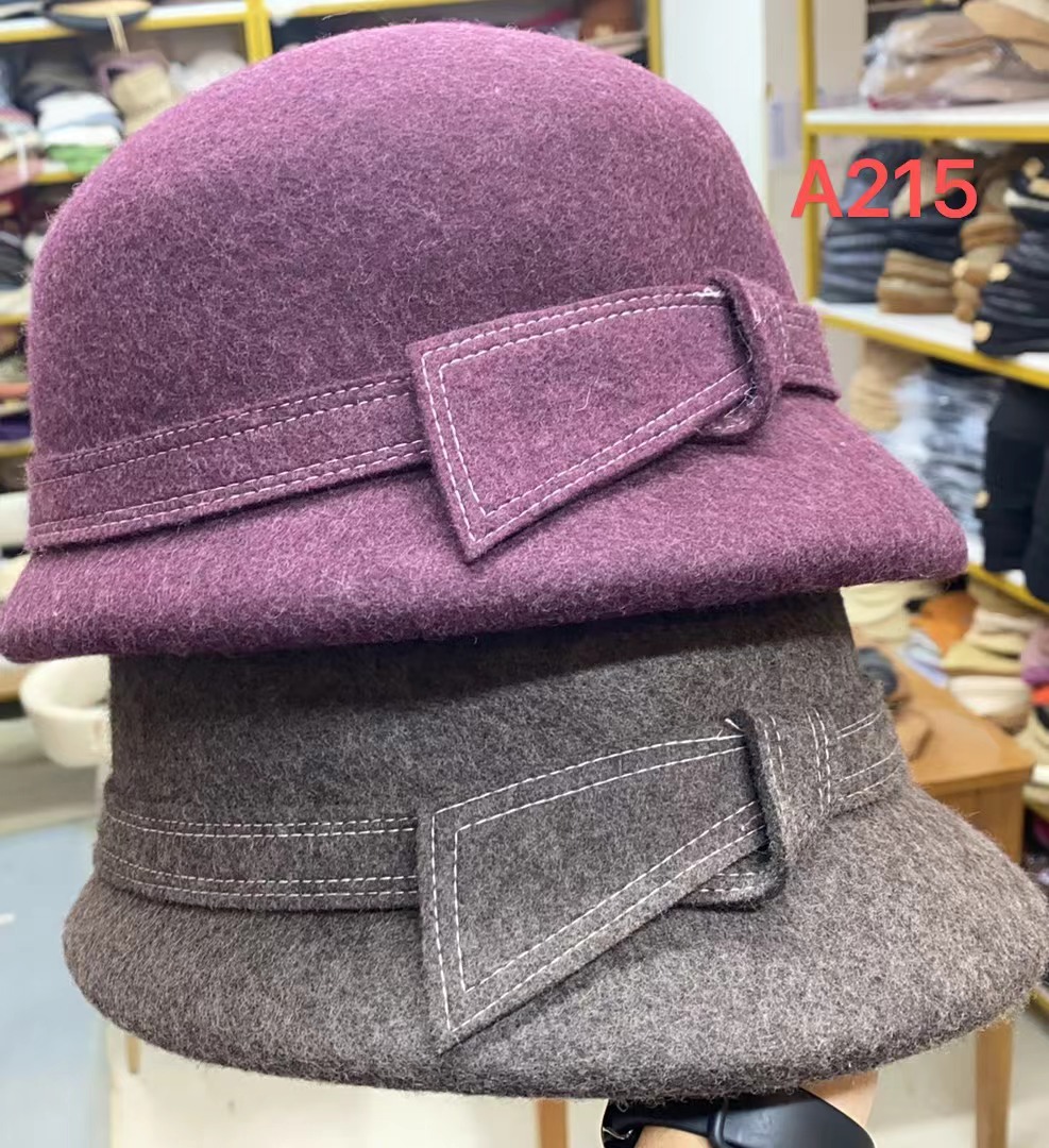 A215#前长后短羊毛礼帽