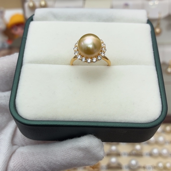 银S925镶嵌海水珍珠戒指