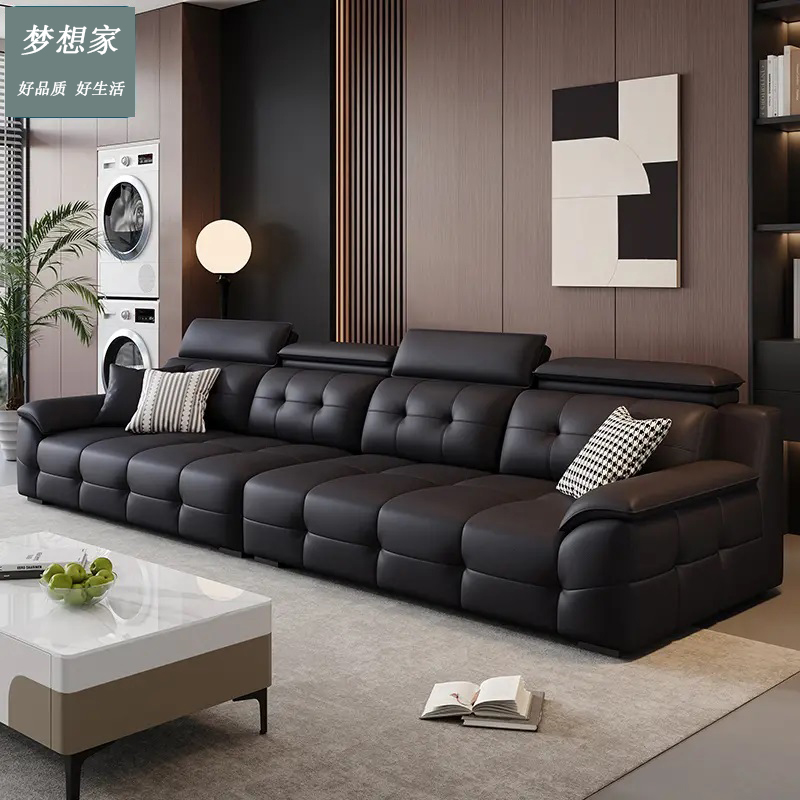 梦想家源头工厂2025新款高靠背劳伦斯沙发意式现代轻奢真皮沙发