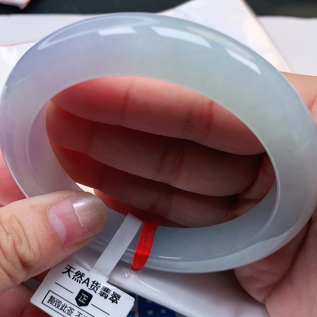 未镶嵌手镯翡翠61-62圈淡春彩128号