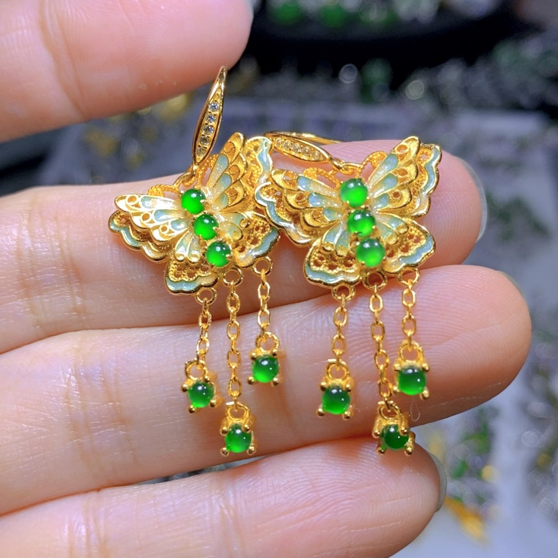 翡翠颈饰银S925镶嵌天然翡翠