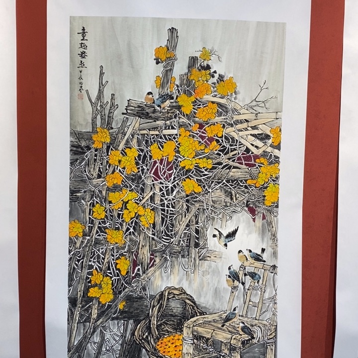书法精品国画豆树隶童趣盎然