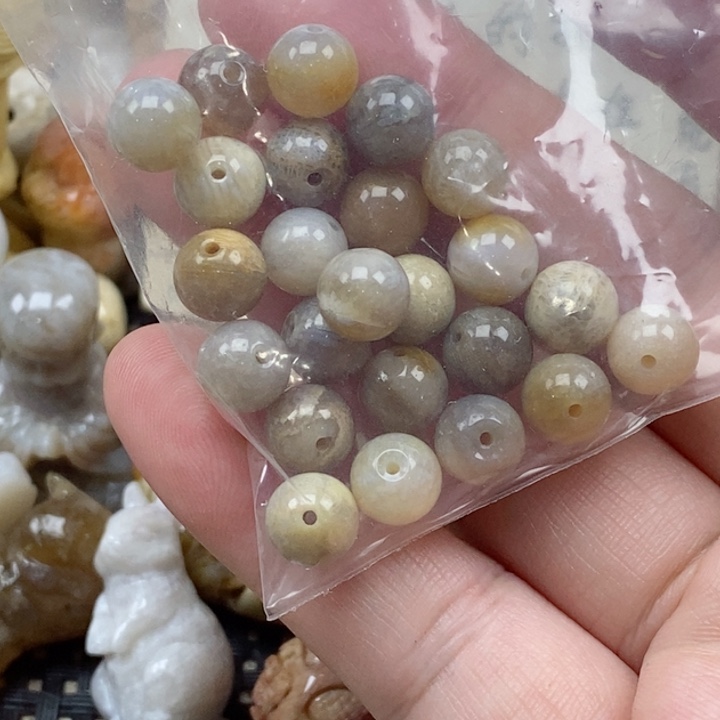 颈饰未镶嵌硅化珊瑚（珊瑚玉）