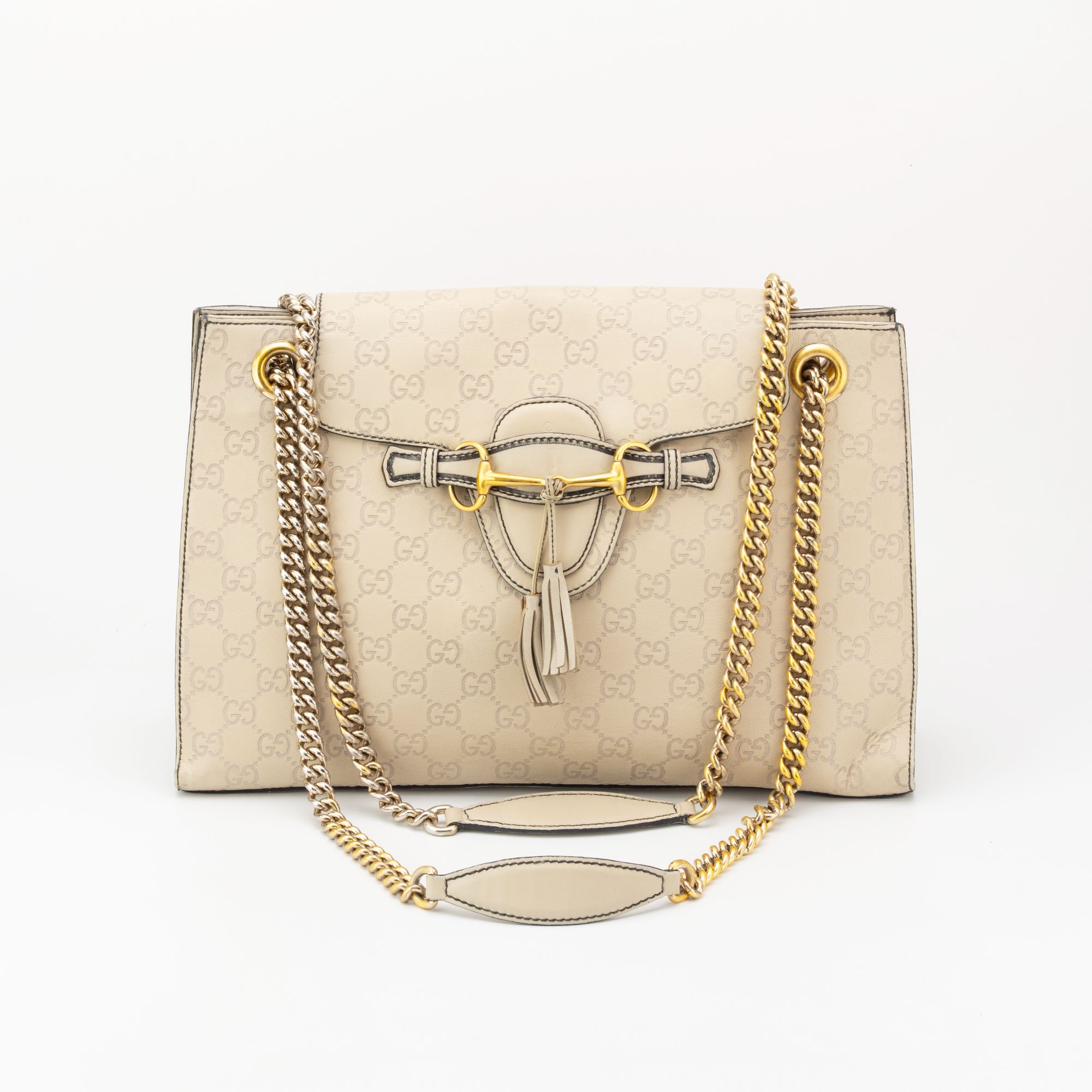 95新 GUCCI/古驰 流苏老花单肩腋下包