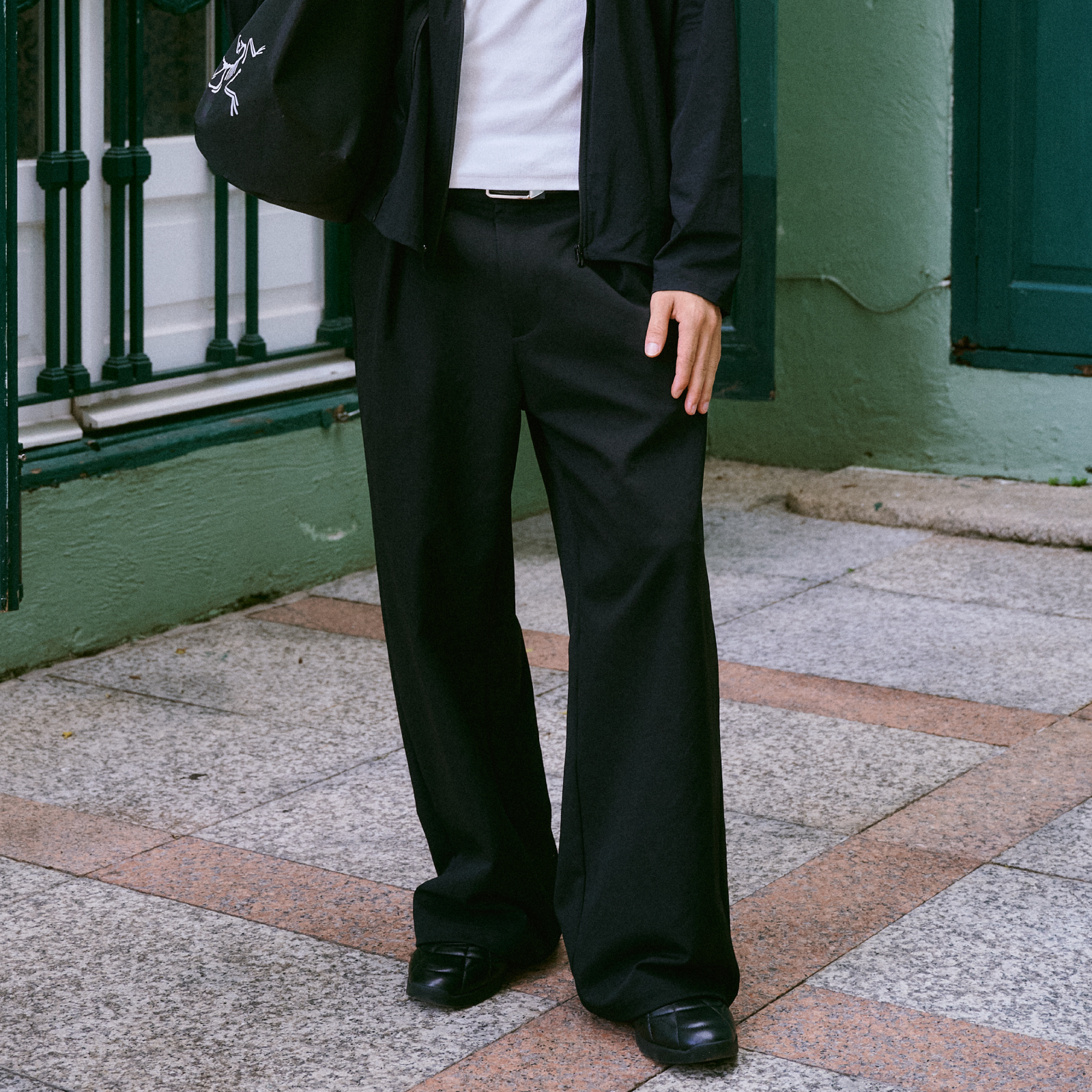 BOHRHOO「一裤多场景」极简素色阔腿宽松直筒懒人长西裤男秋1045