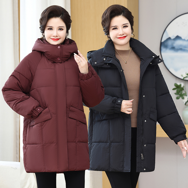 100斤-250斤特大码加大加肥连帽宽松棉袄加厚保暖妈妈装