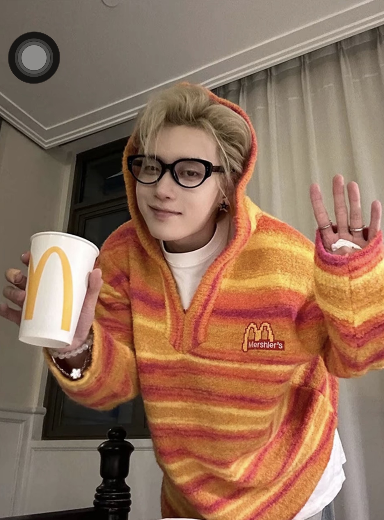 多巴胺显瘦韩版慵懒复古小众撞色条纹连帽毛衣女学院风针织衫秋冬